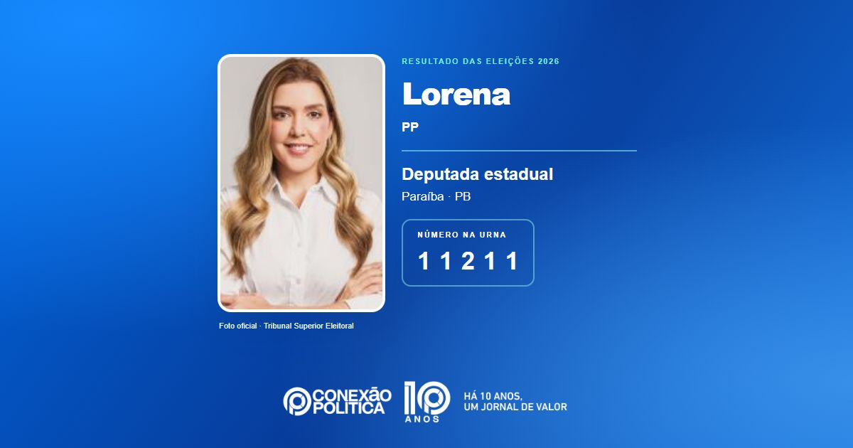 Foto oficial de Deputado Estadual — Eleições 2026: Lorena, do PP, é eleita deputada estadual na PB com 46.138 votos