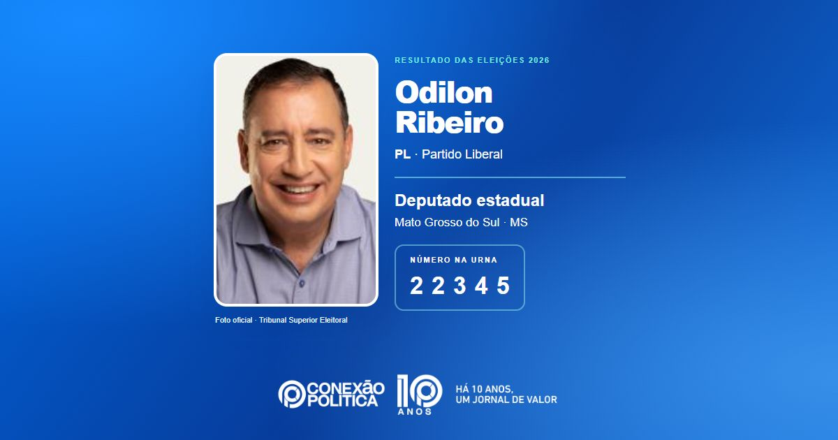 Foto oficial de Deputado Estadual — Eleições 2026: Odilon Ribeiro, do PL, é eleito deputado estadual em MS com 35.905 votos