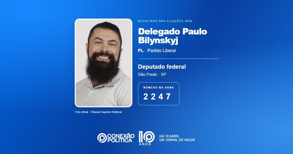 Foto oficial de Deputado Federal — Eleições 2026: Delegado Paulo Bilynskyj, do PL, é eleito deputado federal em SP com 90.363 votos