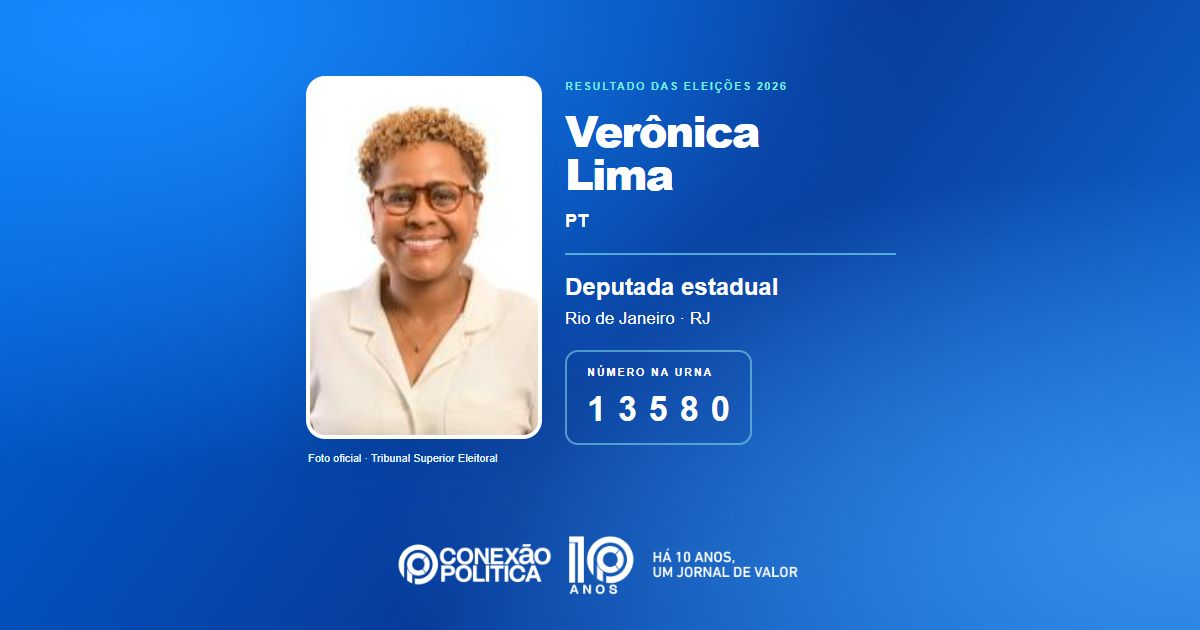 Foto oficial de Deputado Estadual — Eleições 2026: Verônica Lima, do PT, é eleita deputada estadual no RJ com 85.421 votos