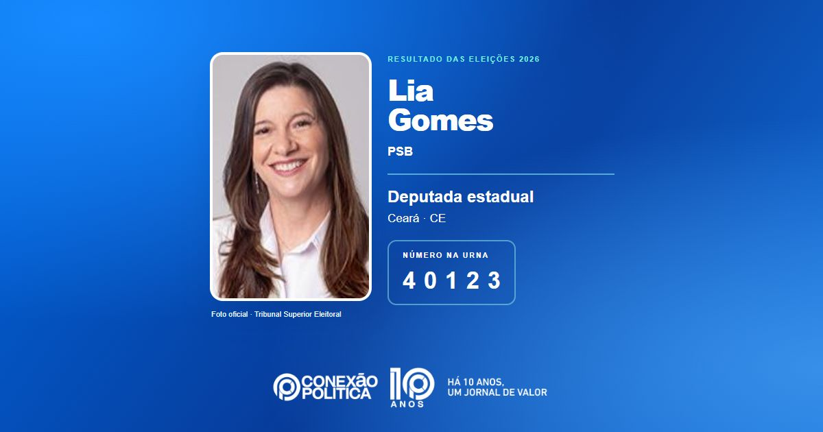 Foto oficial de Deputado Estadual — Eleições 2026: Lia Gomes, do PSB, é eleita deputada estadual no CE com 54.433 votos