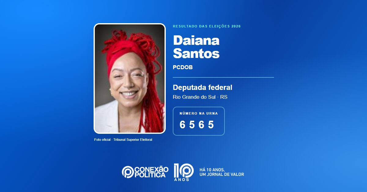 Foto oficial de Deputado Federal — Eleições 2026: Daiana Santos, do PCDOB, é eleita deputada federal no RS com 114.315 votos