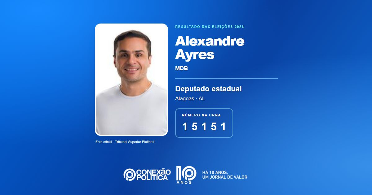 Foto oficial de Deputado Estadual — Eleições 2026: Alexandre Ayres, do MDB, é eleito deputado estadual em AL com 50.355 votos