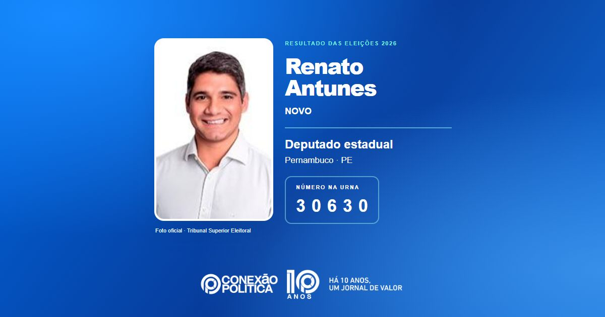 Foto oficial de Deputado Estadual — Eleições 2026: Renato Antunes, do NOVO, é eleito deputado estadual em PE com 32.200 votos