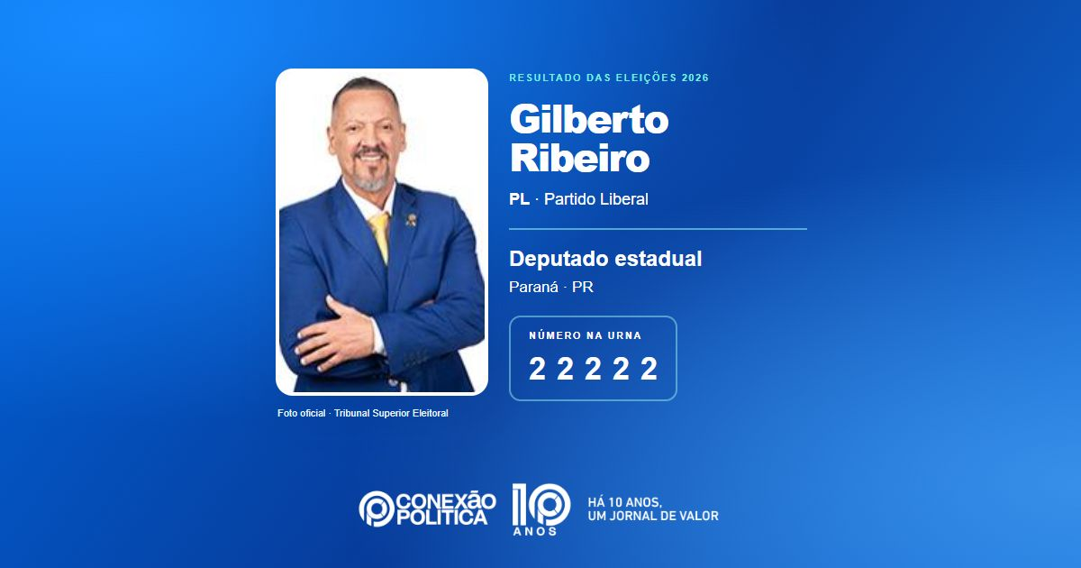 Foto oficial de Deputado Estadual — Eleições 2026: Gilberto Ribeiro, do PL, é eleito deputado estadual no PR com 37.846 votos