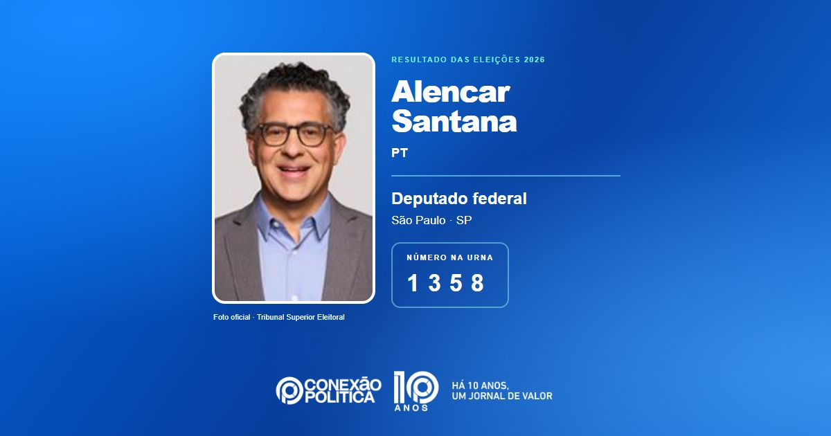 Foto oficial de Deputado Federal — Eleições 2026: Alencar Santana, do PT, é eleito deputado federal em SP com 160.264 votos