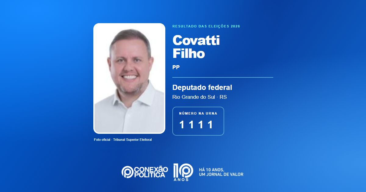 Foto oficial de Deputado Federal — Eleições 2026: Covatti Filho, do PP, é eleito deputado federal no RS com 123.360 votos