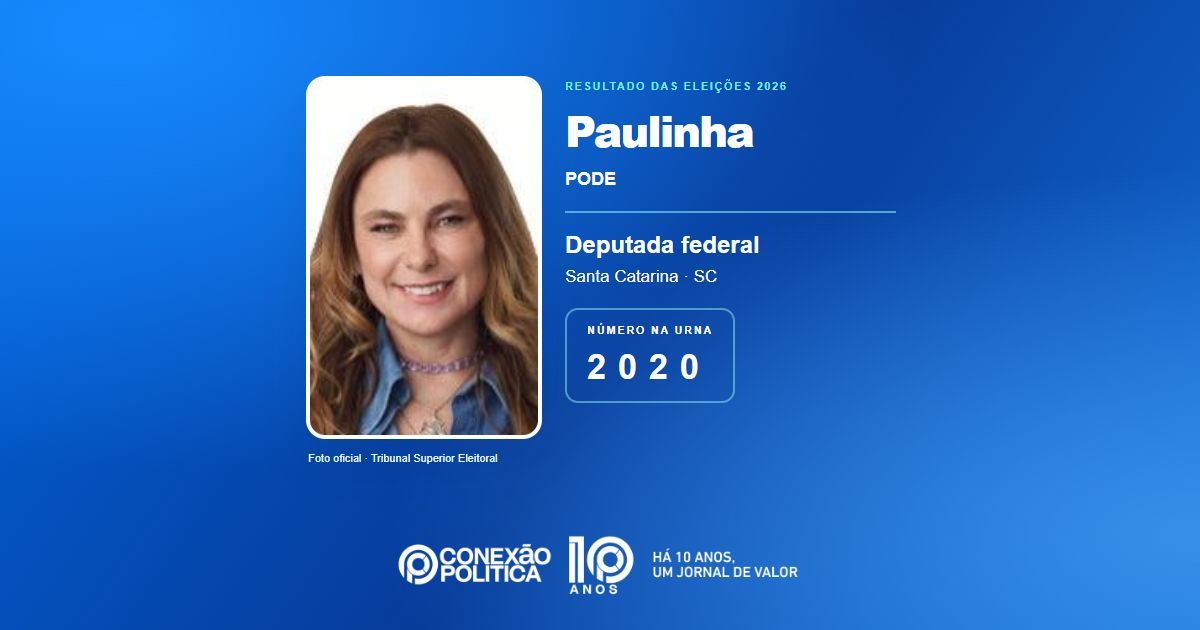 Foto oficial de Deputado Federal — Eleições 2026: Paulinha, do PODE, é eleita deputada federal em SC com 92.598 votos