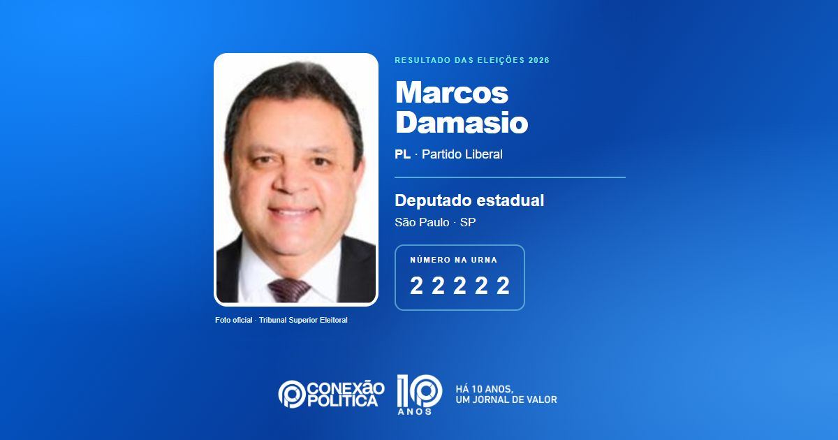 Foto oficial de Deputado Estadual — Eleições 2026: Marcos Damasio, do PL, é eleito deputado estadual em SP com 156.691 votos