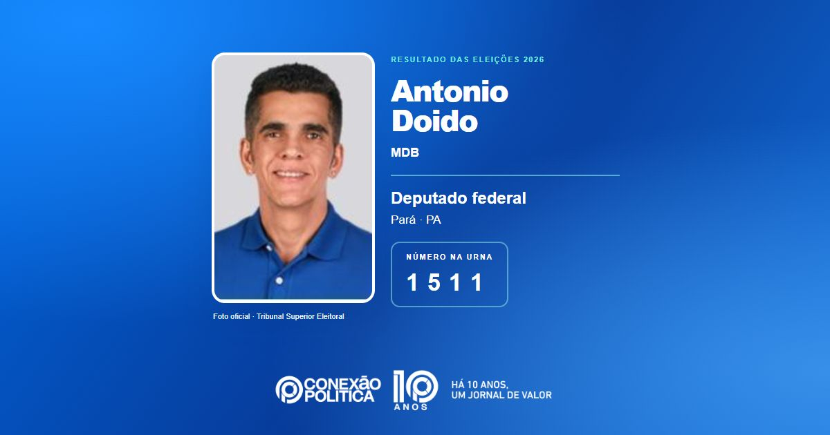 Foto oficial de Deputado Federal — Eleições 2026: Antonio Doido, do MDB, é eleito deputado federal no PA com 109.670 votos