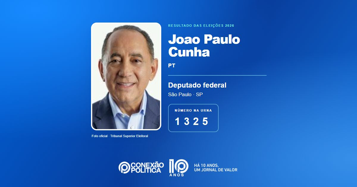 Foto oficial de Deputado Federal — Eleições 2026: Joao Paulo Cunha, do PT, é eleito deputado federal em SP com 109.548 votos