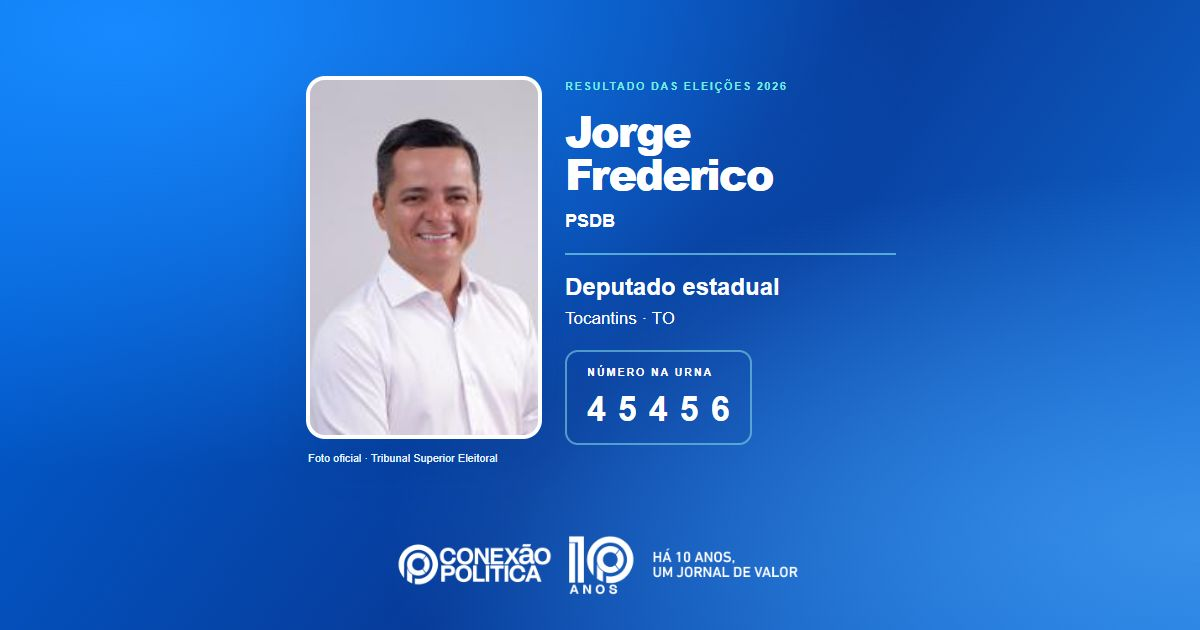 Foto oficial de Deputado Estadual — Eleições 2026: Jorge Frederico, do PSDB, é eleito deputado estadual no TO com 19.752 votos