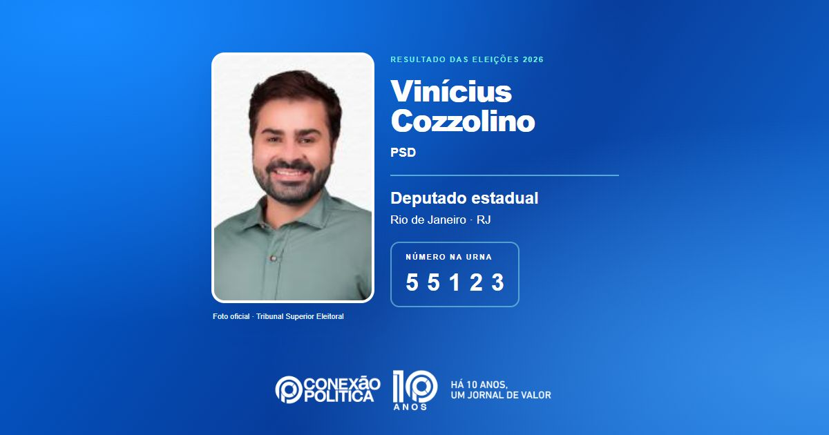 Foto oficial de Deputado Estadual — Eleições 2026: Vinícius Cozzolino, do PSD, é eleito deputado estadual no RJ com 49.353 votos