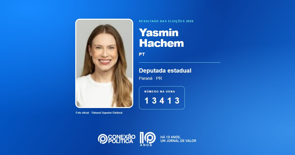 Foto oficial de Deputado Estadual — Eleições 2026: Yasmin Hachem, do PT, é eleita deputada estadual no PR com 43.343 votos