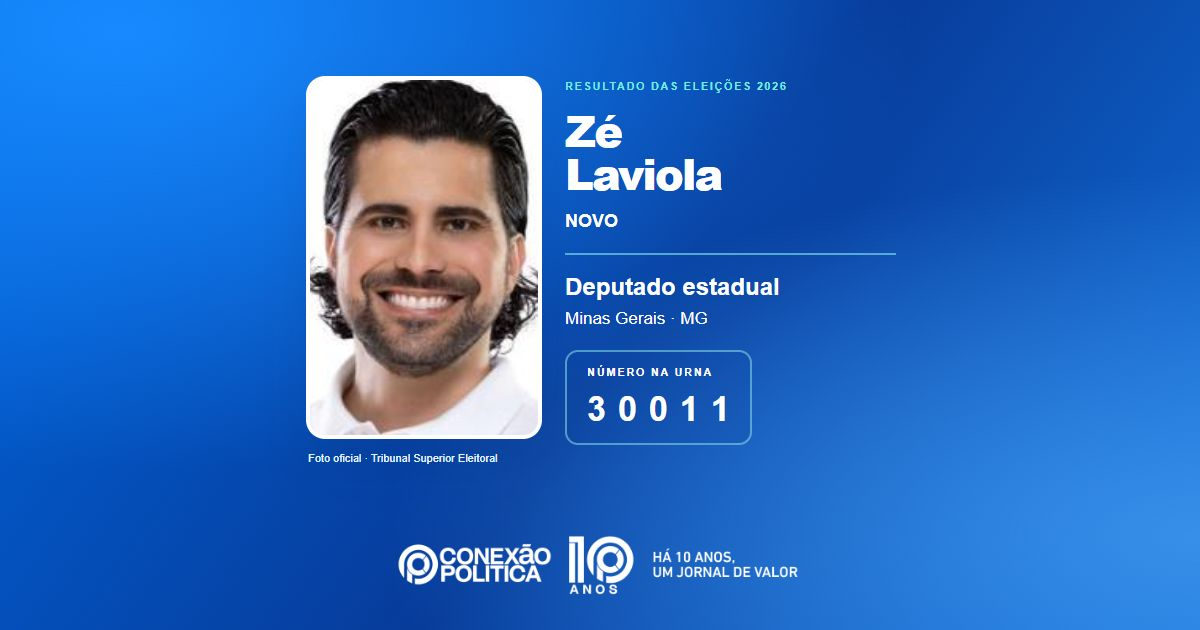 Foto oficial de Deputado Estadual — Eleições 2026: Zé Laviola, do NOVO, é eleito deputado estadual em MG com 62.970 votos