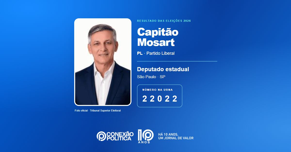Foto oficial de Deputado Estadual — Eleições 2026: Capitão Mosart, do PL, é eleito deputado estadual em SP com 70.997 votos