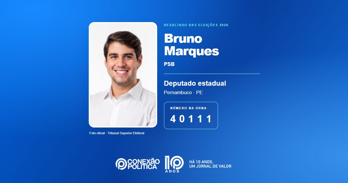 Foto oficial de Deputado Estadual — Eleições 2026: Bruno Marques, do PSB, é eleito deputado estadual em PE com 67.376 votos