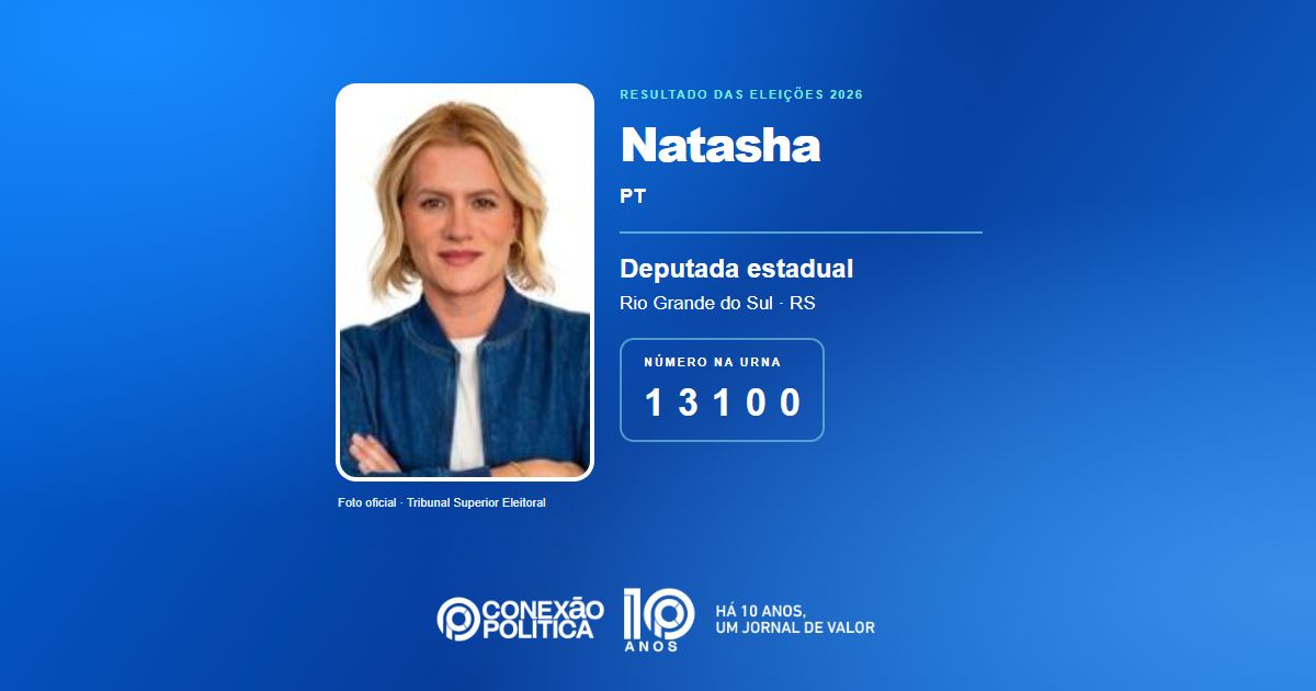 Foto oficial de Deputado Estadual — Eleições 2026: Natasha, do PT, é eleita deputada estadual no RS com 54.027 votos