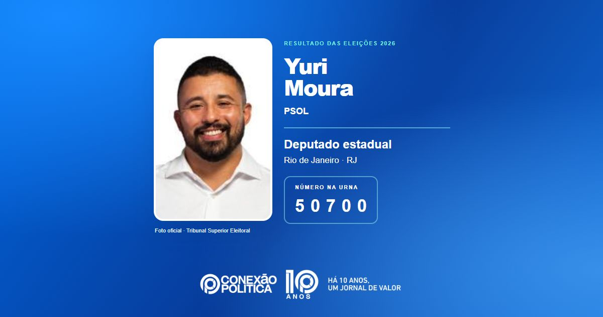 Foto oficial de Deputado Estadual — Eleições 2026: Yuri Moura, do PSOL, é eleito deputado estadual no RJ com 43.336 votos
