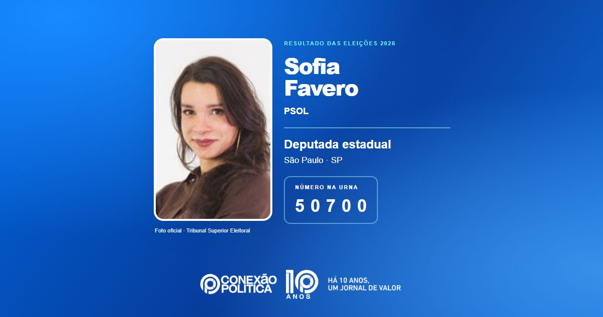 Foto oficial de Deputado Estadual — Eleições 2026: Sofia Favero, do PSOL, é eleita deputada estadual em SP com 407.773 votos