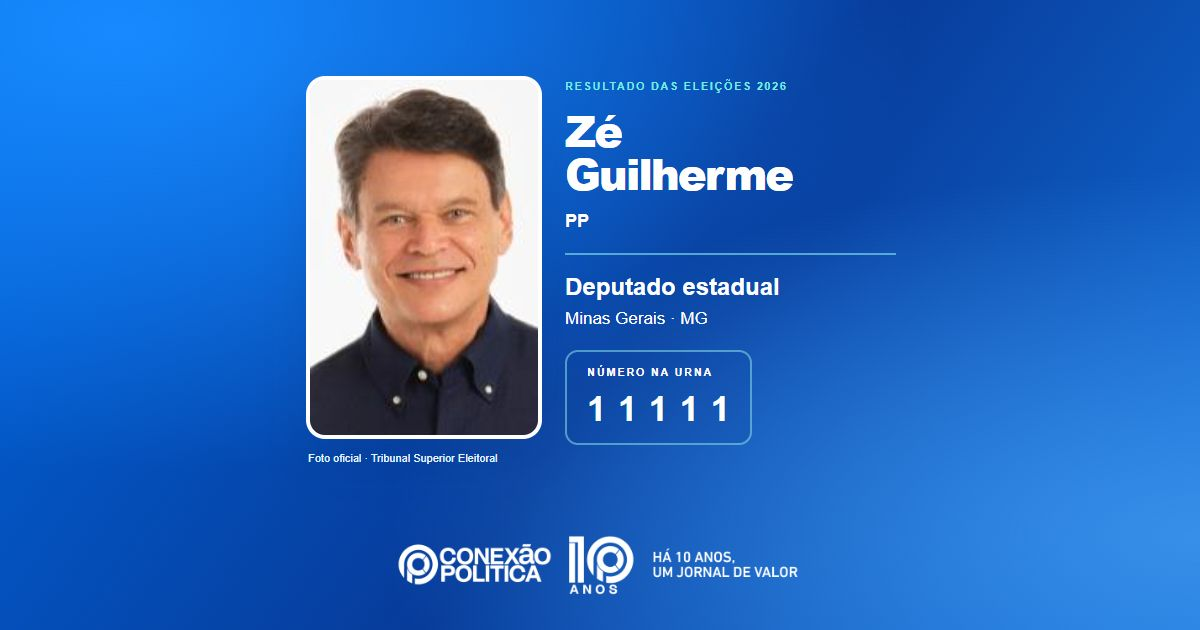 Foto oficial de Deputado Estadual — Eleições 2026: Zé Guilherme, do PP, é eleito deputado estadual em MG com 65.653 votos