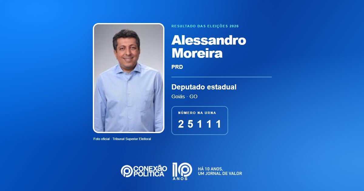 Foto oficial de Deputado Estadual — Eleições 2026: Alessandro Moreira, do PRD, é eleito deputado estadual em GO com 36.300 votos