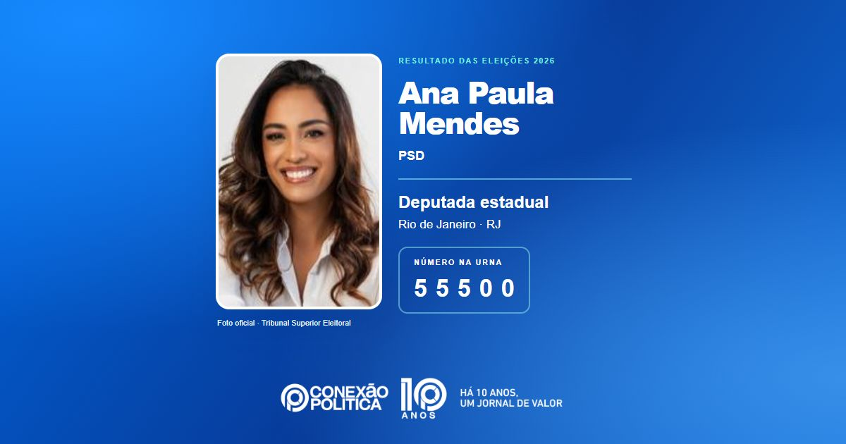 Foto oficial de Deputado Estadual — Eleições 2026: Ana Paula Mendes, do PSD, é eleita deputada estadual no RJ com 43.356 votos