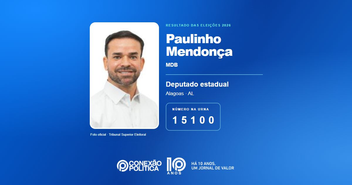 Foto oficial de Deputado Estadual — Eleições 2026: Paulinho Mendonça, do MDB, é eleito deputado estadual em AL com 65.166 votos
