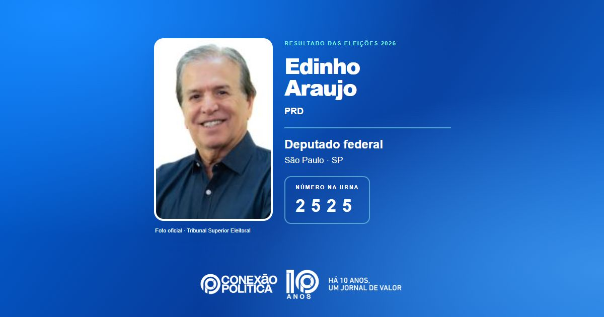 Foto oficial de Deputado Federal — Eleições 2026: Edinho Araujo, do PRD, é eleito deputado federal em SP com 54.443 votos