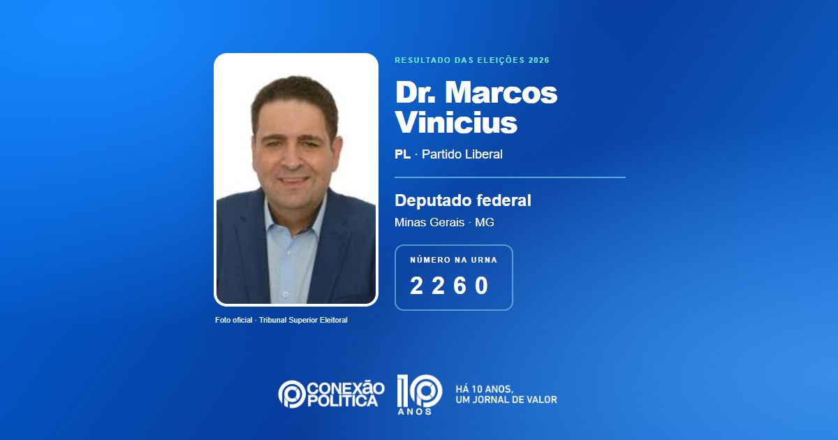 Foto oficial de Deputado Federal — Eleições 2026: Dr. Marcos Vinicius, do PL, é eleito deputado federal em MG com 67.371 votos
