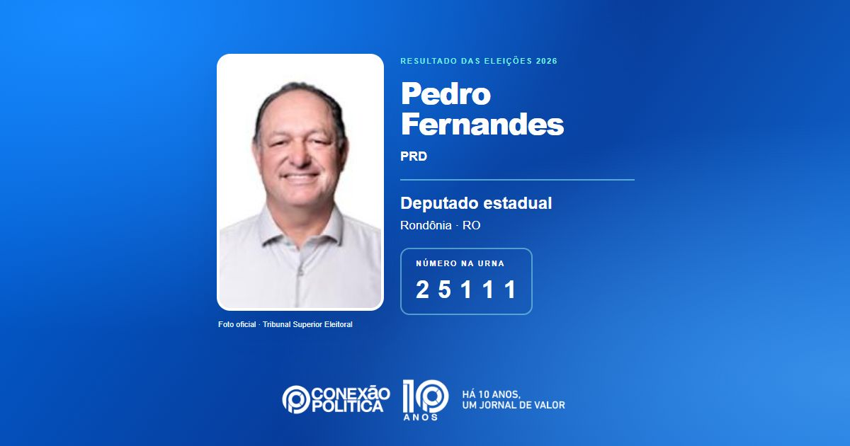 Foto oficial de Deputado Estadual — Eleições 2026: Pedro Fernandes, do PRD, é eleito deputado estadual em RO com 20.080 votos