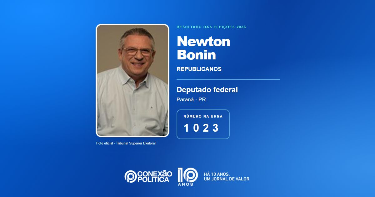 Foto oficial de Deputado Federal — Eleições 2026: Newton Bonin, do REPUBLICANOS, é eleito deputado federal no PR com 54.935 votos