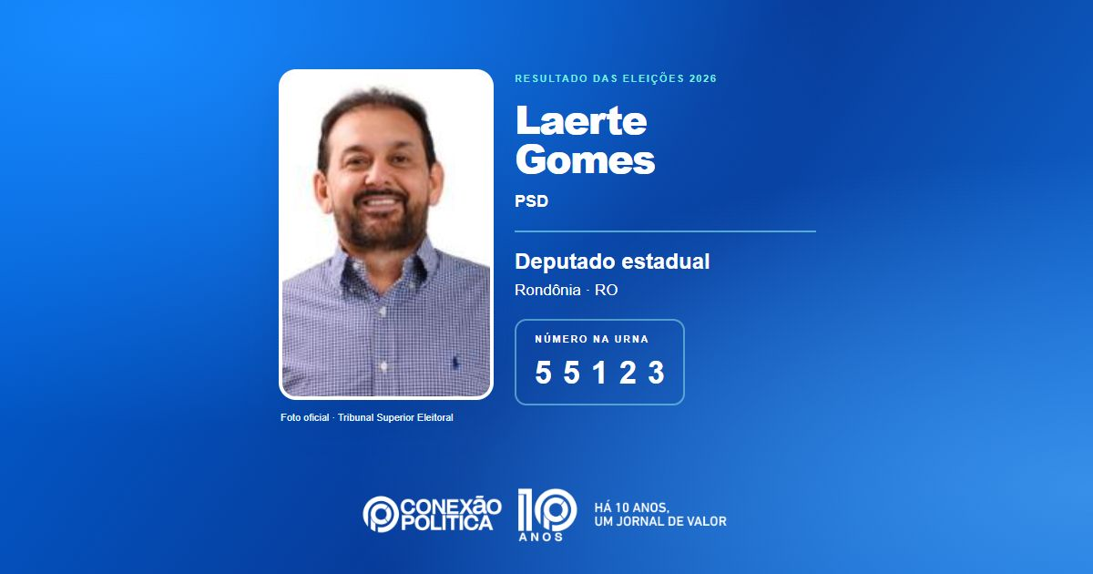Foto oficial de Deputado Estadual — Eleições 2026: Laerte Gomes, do PSD, é eleito deputado estadual em RO com 32.241 votos