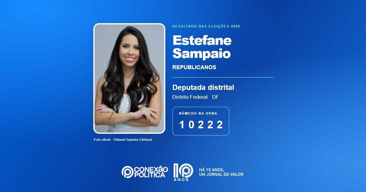 Foto oficial de Deputado Distrital — Eleições 2026: Estefane Sampaio, do REPUBLICANOS, é eleita deputada distrital no DF com 45.558 votos