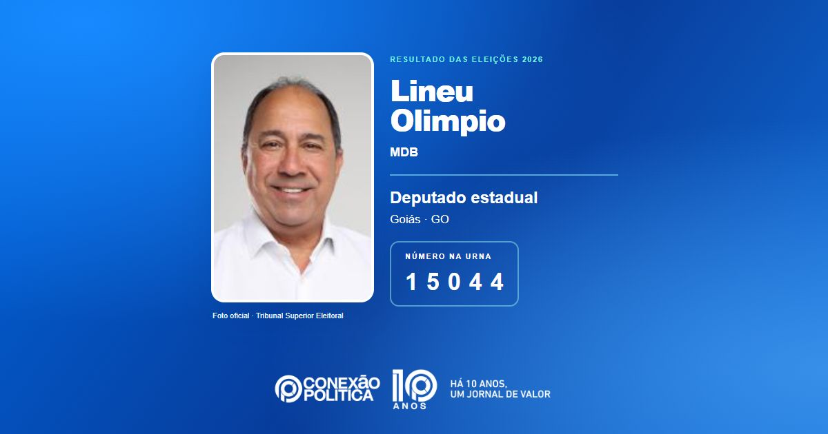 Foto oficial de Deputado Estadual — Eleições 2026: Lineu Olimpio, do MDB, é eleito deputado estadual em GO com 53.569 votos