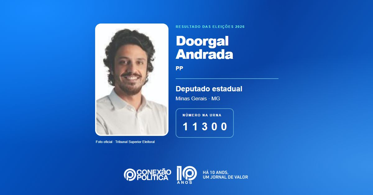 Foto oficial de Deputado Estadual — Eleições 2026: Doorgal Andrada, do PP, é eleito deputado estadual em MG com 100.333 votos