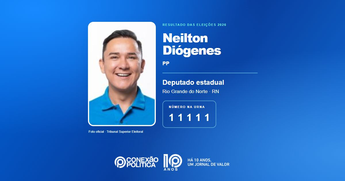 Foto oficial de Deputado Estadual — Eleições 2026: Neilton Diógenes, do PP, é eleito deputado estadual no RN com 57.715 votos