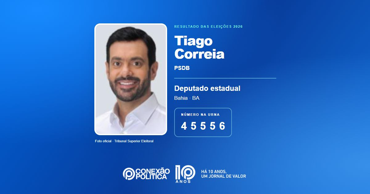 Foto oficial de Deputado Estadual — Eleições 2026: Tiago Correia, do PSDB, é eleito deputado estadual na BA com 65.969 votos