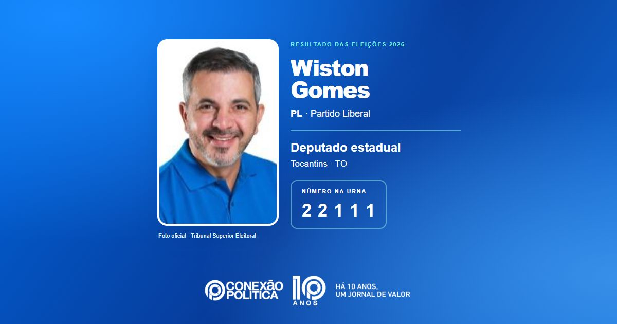 Foto oficial de Deputado Estadual — Eleições 2026: Wiston Gomes, do PL, é eleito deputado estadual no TO com 21.797 votos