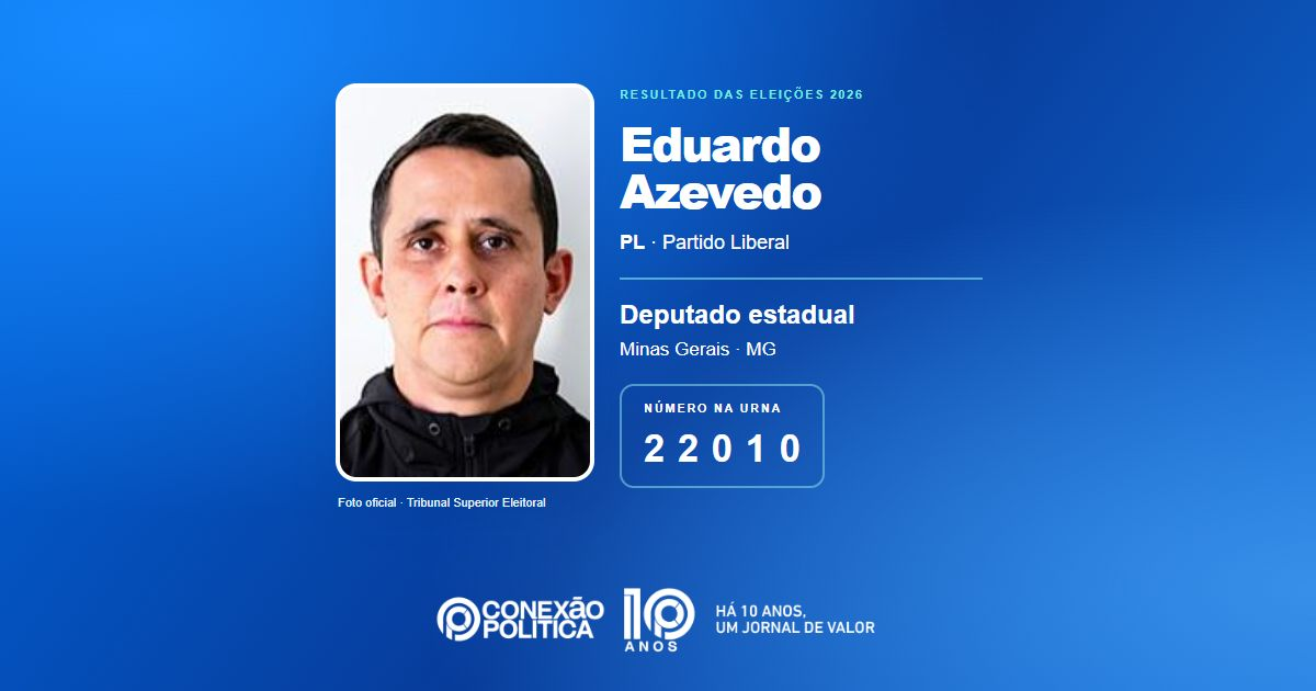 Foto oficial de Deputado Estadual — Eleições 2026: Eduardo Azevedo, do PL, é eleito deputado estadual em MG com 165.936 votos