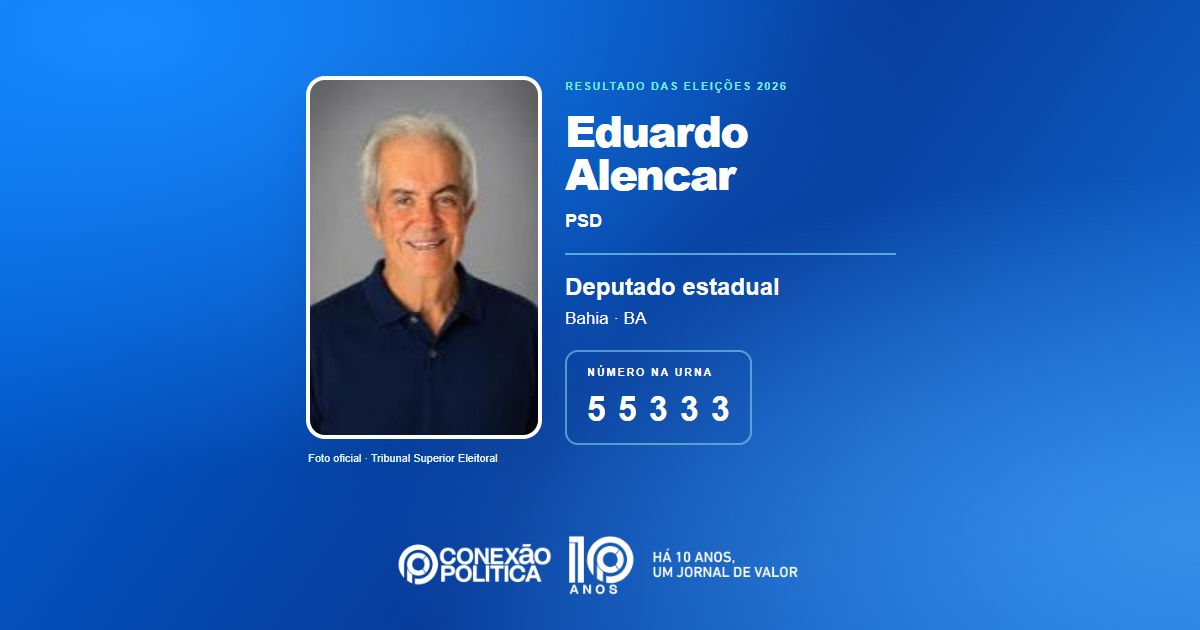 Foto oficial de Deputado Estadual — Eleições 2026: Eduardo Alencar, do PSD, é eleito deputado estadual na BA com 72.752 votos