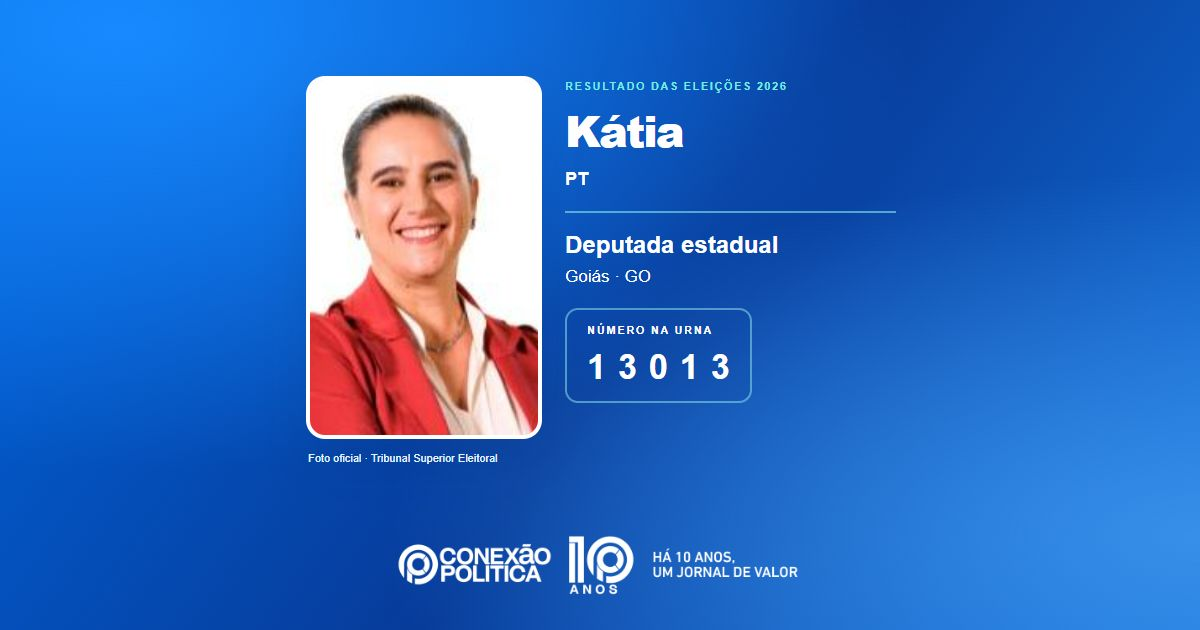 Foto oficial de Deputado Estadual — Eleições 2026: Kátia, do PT, é eleita deputada estadual em GO com 43.687 votos