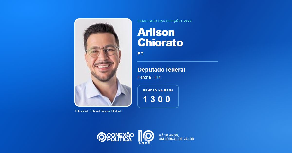 Foto oficial de Deputado Federal — Eleições 2026: Arilson Chiorato, do PT, é eleito deputado federal no PR com 77.671 votos