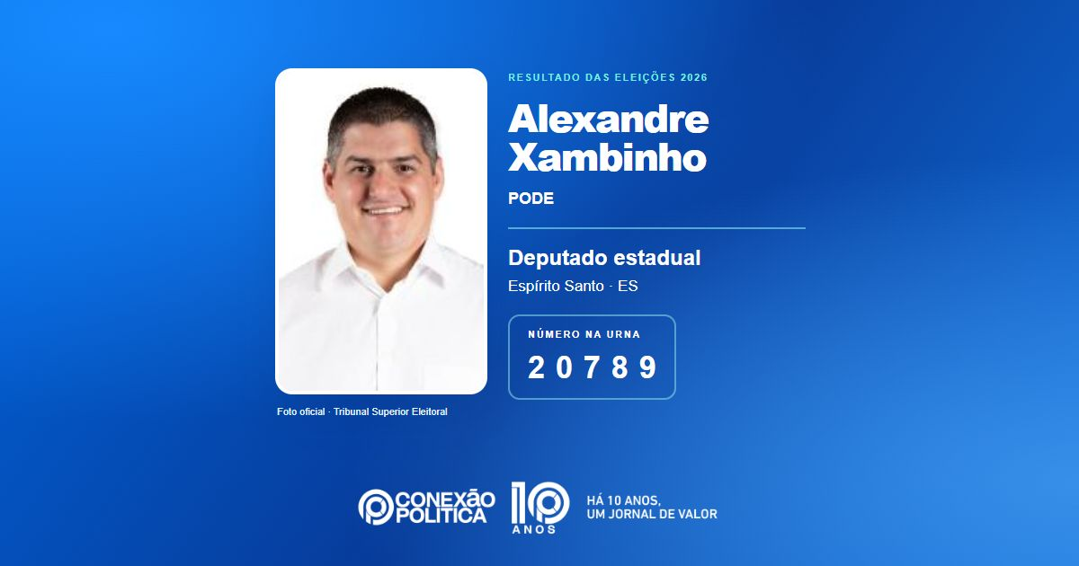 Foto oficial de Deputado Estadual — Eleições 2026: Alexandre Xambinho, do PODE, é eleito deputado estadual no ES com 28.205 votos