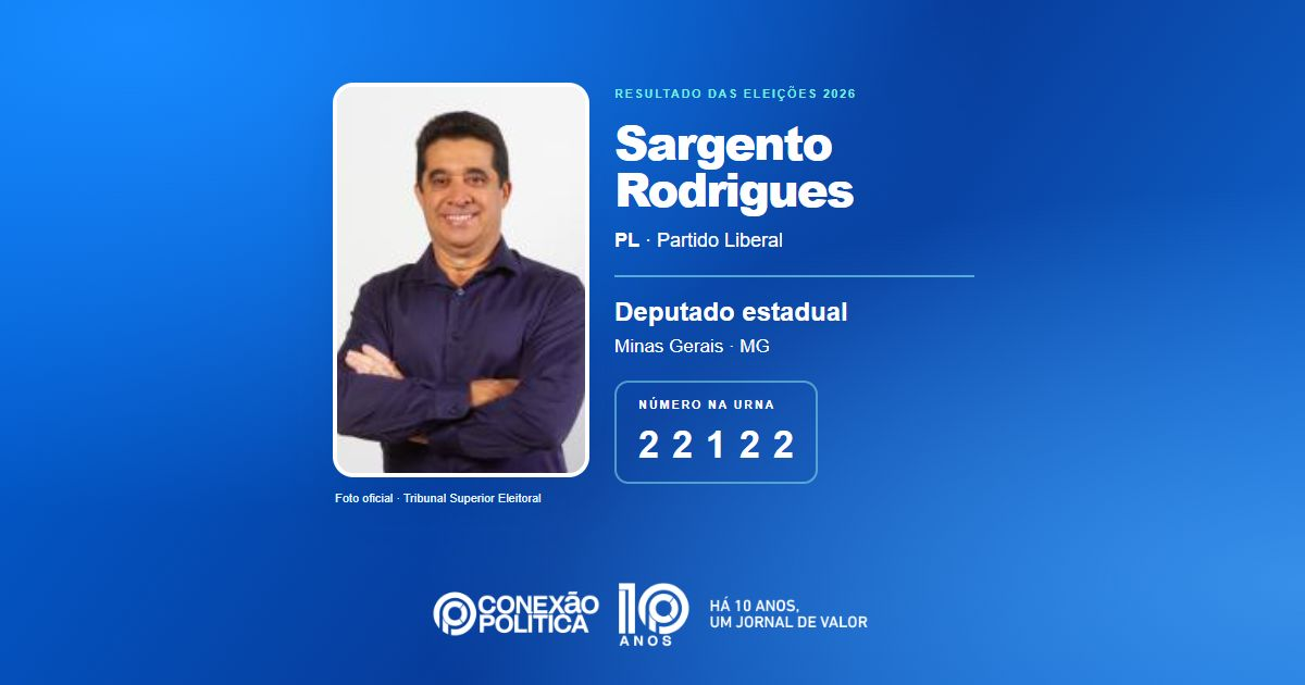 Foto oficial de Deputado Estadual — Eleições 2026: Sargento Rodrigues, do PL, é eleito deputado estadual em MG com 103.311 votos