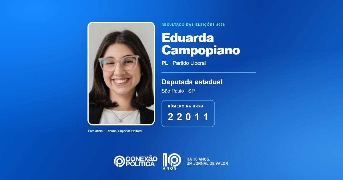 Foto oficial de Deputado Estadual — Eleições 2026: Eduarda Campopiano, do PL, é eleita deputada estadual em SP com 1.956.238 votos