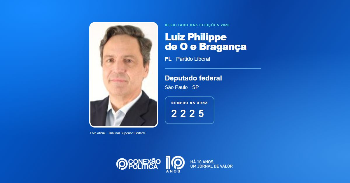Foto oficial de Deputado Federal — Eleições 2026: Luiz Philippe de O e Bragança, do PL, é eleito deputado federal em SP com 187.743 votos