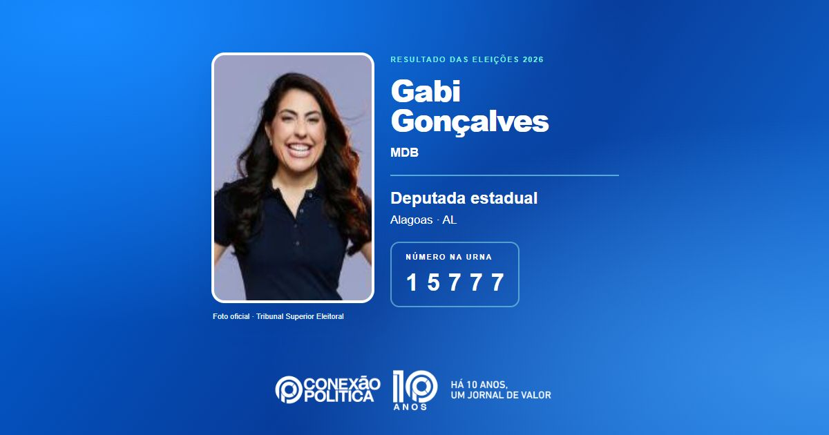 Foto oficial de Deputado Estadual — Eleições 2026: Gabi Gonçalves, do MDB, é eleita deputada estadual em AL com 52.777 votos