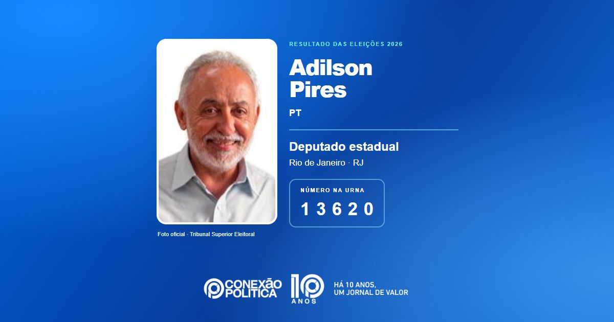Foto oficial de Deputado Estadual — Eleições 2026: Adilson Pires, do PT, é eleito deputado estadual no RJ com 42.467 votos
